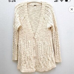 Free People Cozy Cotton Cable Cardigan Size Small